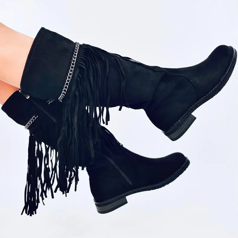 Novle Black fringe boots