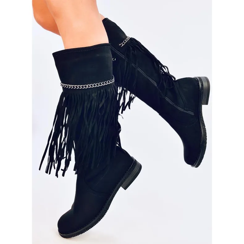 Novle Black fringe boots