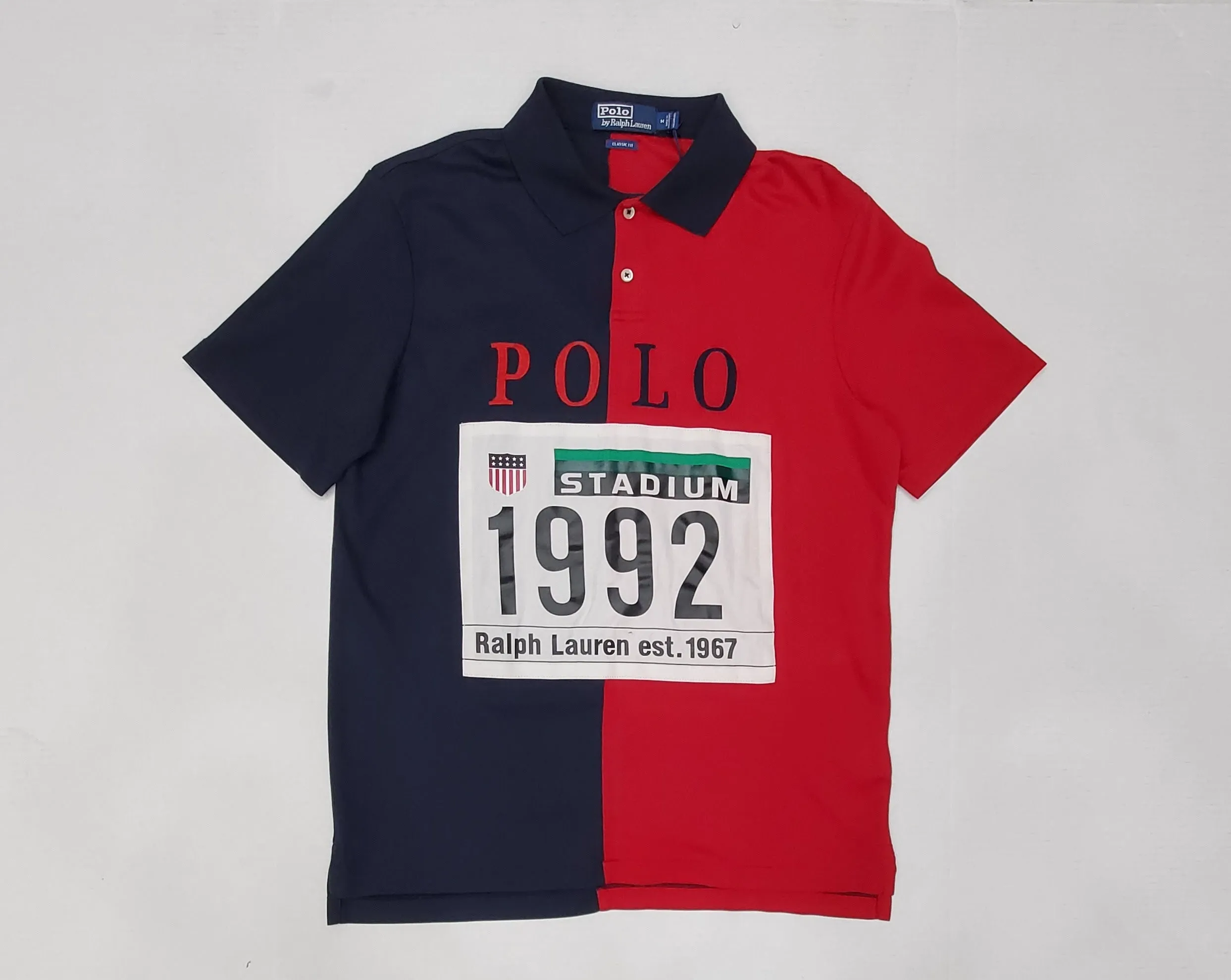 Nwt Polo Ralph Lauren Red/Navy 1992 Stadium Classic Fit Polo