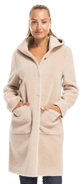 Oakwood coffee coat for women made of wool style 63747 - Google SEO friendly.