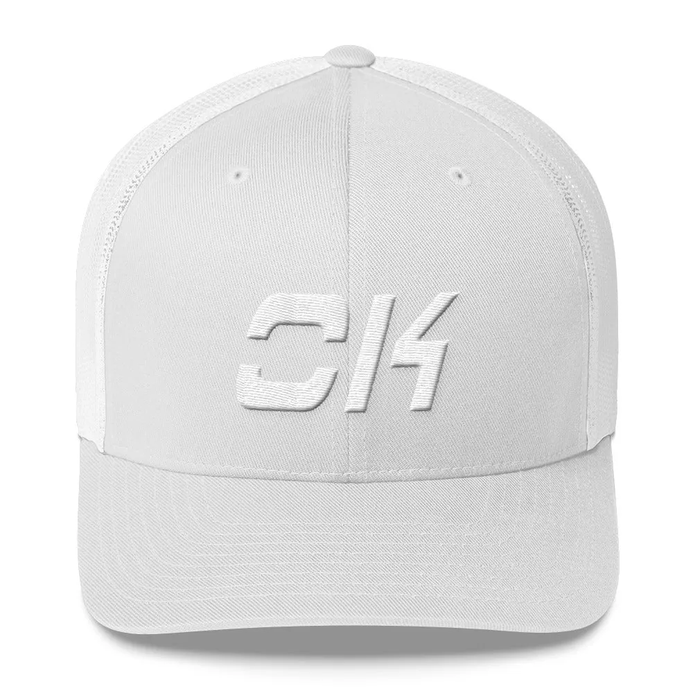 Oklahoma Trucker Cap with White Embroidery - OK - Various Hat Colors