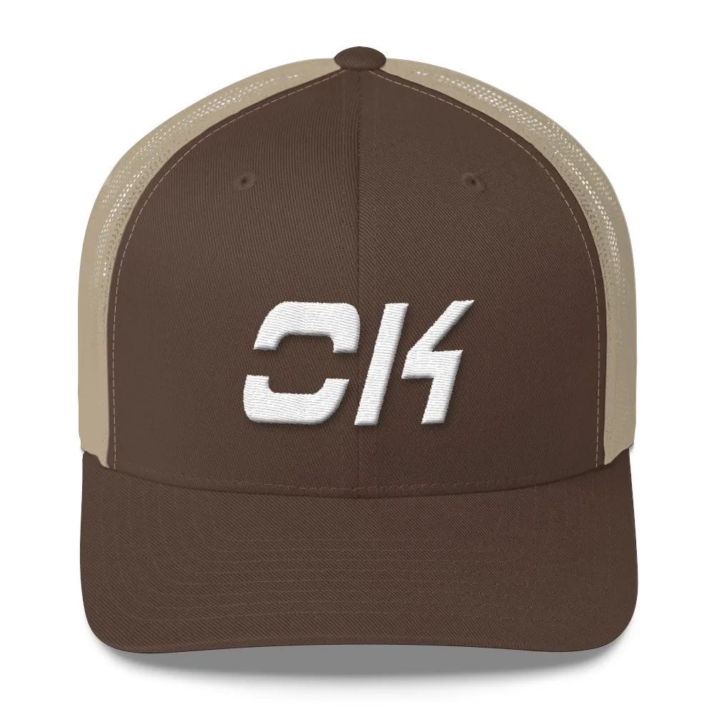 Oklahoma Trucker Cap with White Embroidery - OK - Various Hat Colors