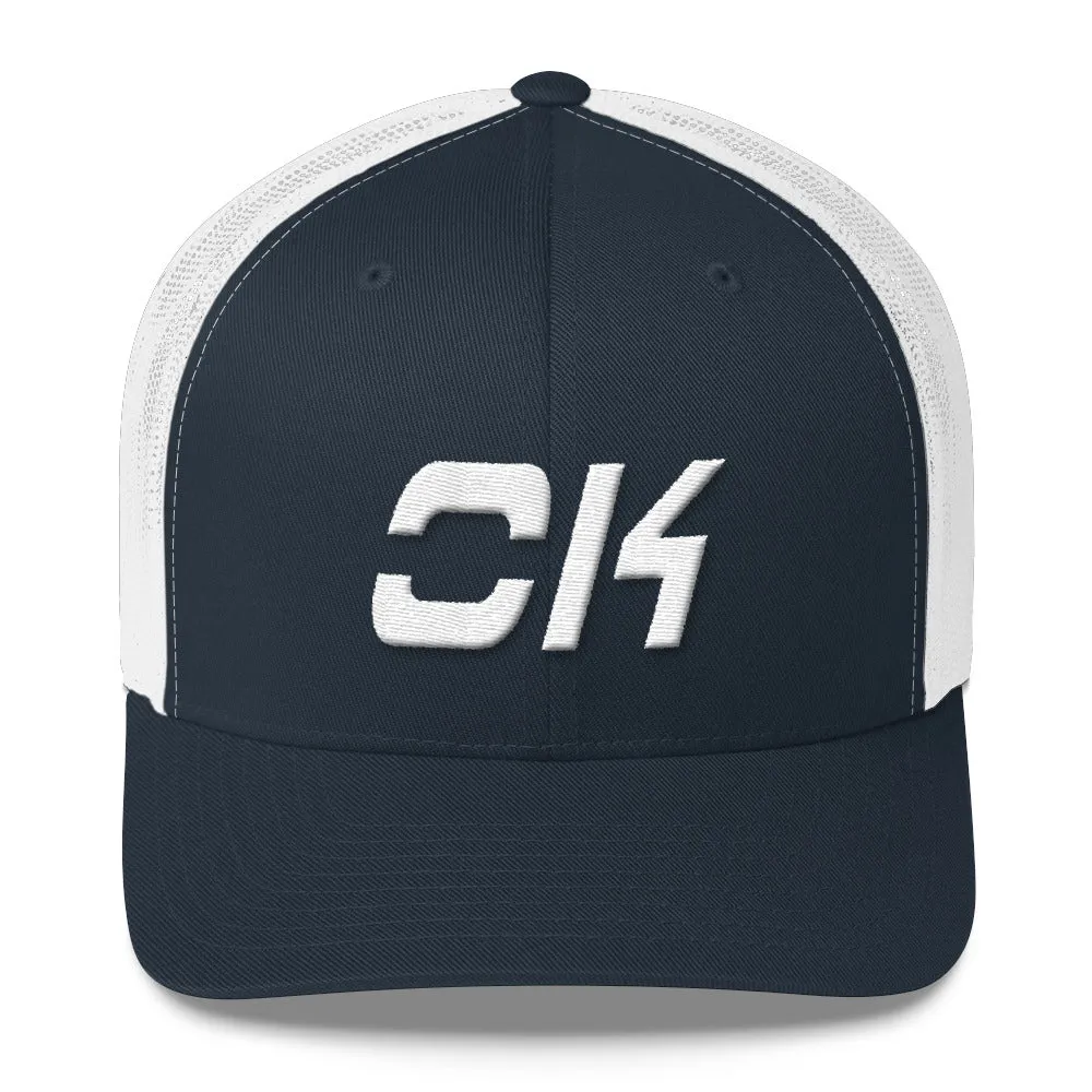 Oklahoma Trucker Cap with White Embroidery - OK - Various Hat Colors