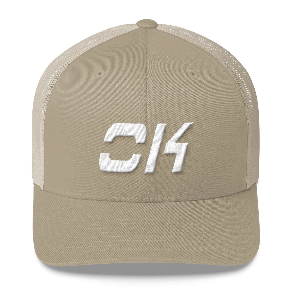 Oklahoma Trucker Cap with White Embroidery - OK - Various Hat Colors