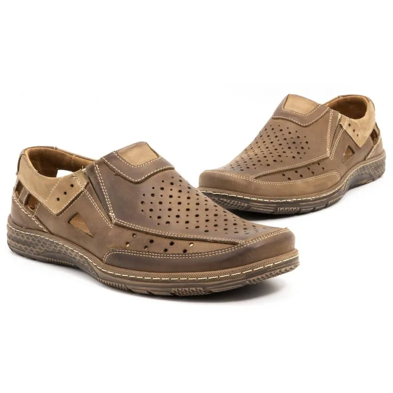 Men's Olivier 893MP Brown Leather Moccasins