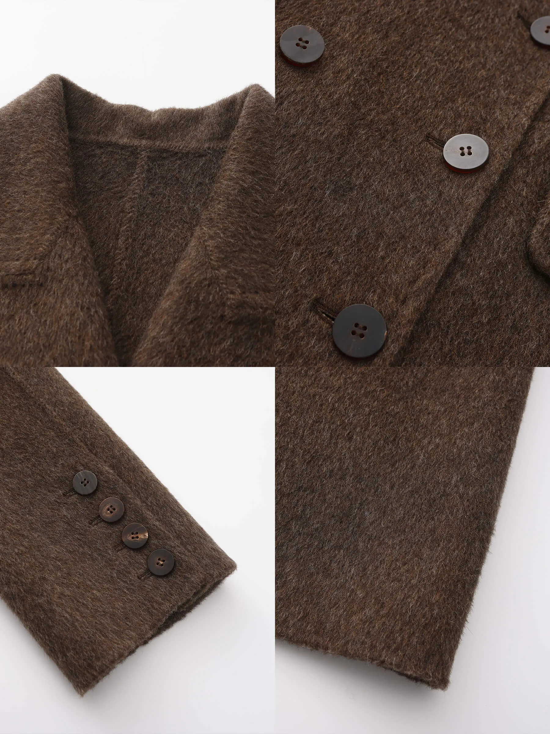 ONE BY CUBIC Straight Wool Blend Long Coat