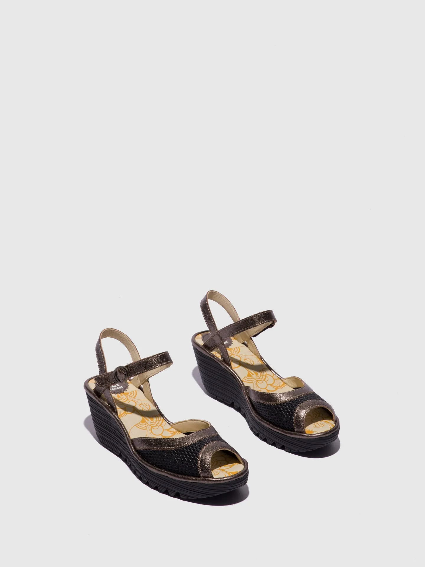 Open Toe Sandals YANS190FLY Brown Black