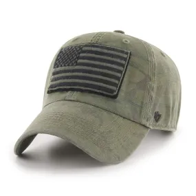 Operation Hat Trick OHT American Flag '47 Sandalwood Camo Adj. Strap Hat Cap