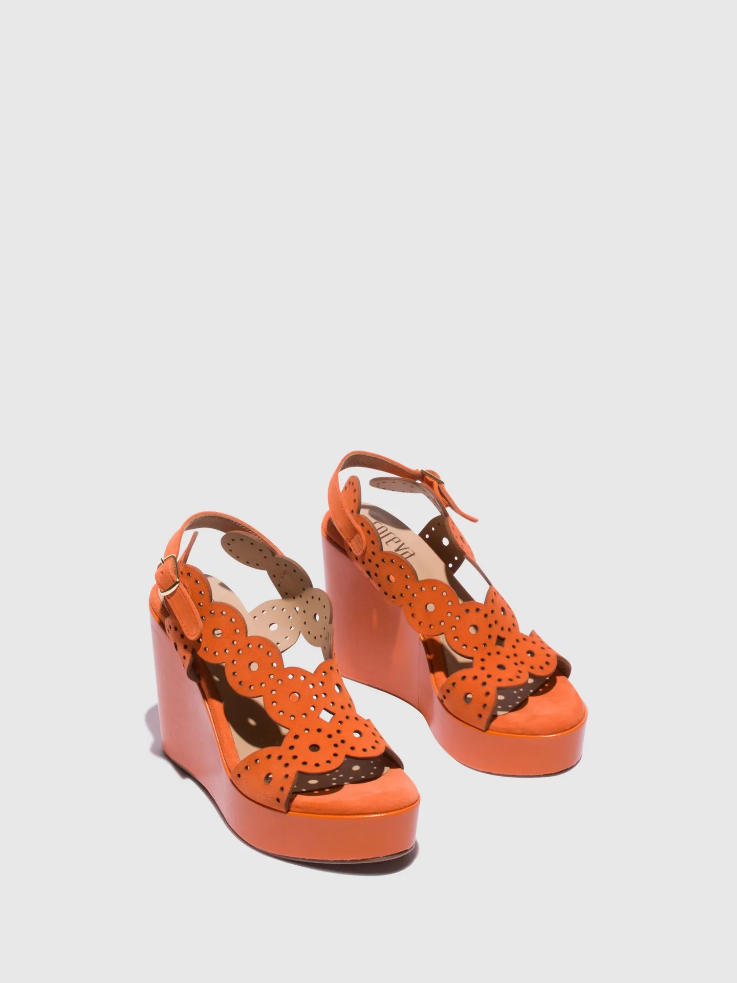 Orange Wedge Sandals