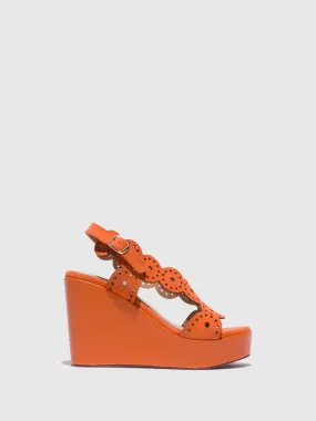 Orange Wedge Sandals