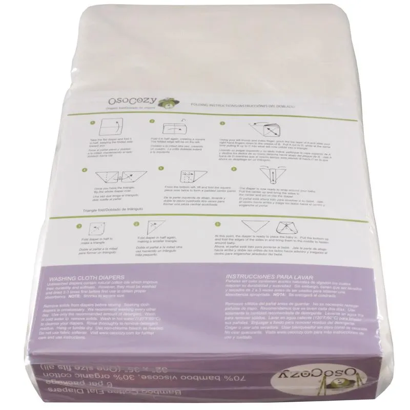 OsoCozy Bamboo Organic Cotton Flat Diapers