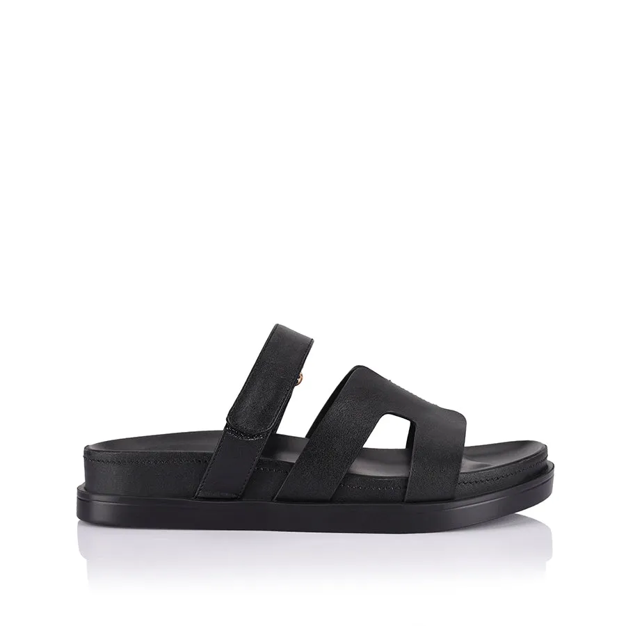 Oswald Footbed Slides - Black