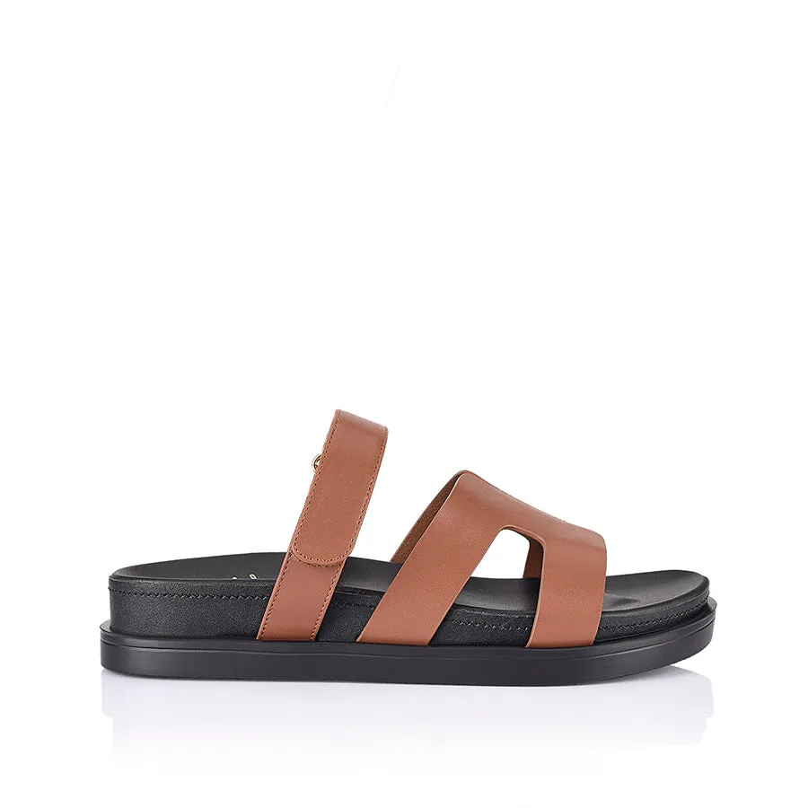 Oswald Footbed Slides - Cognac