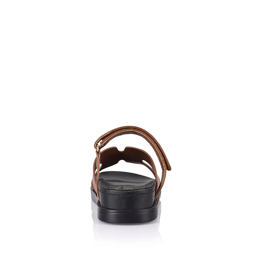 Oswald Footbed Slides - Cognac