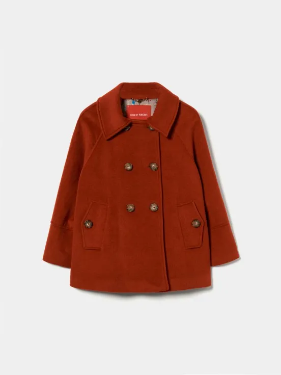 Large short coat with double buttons