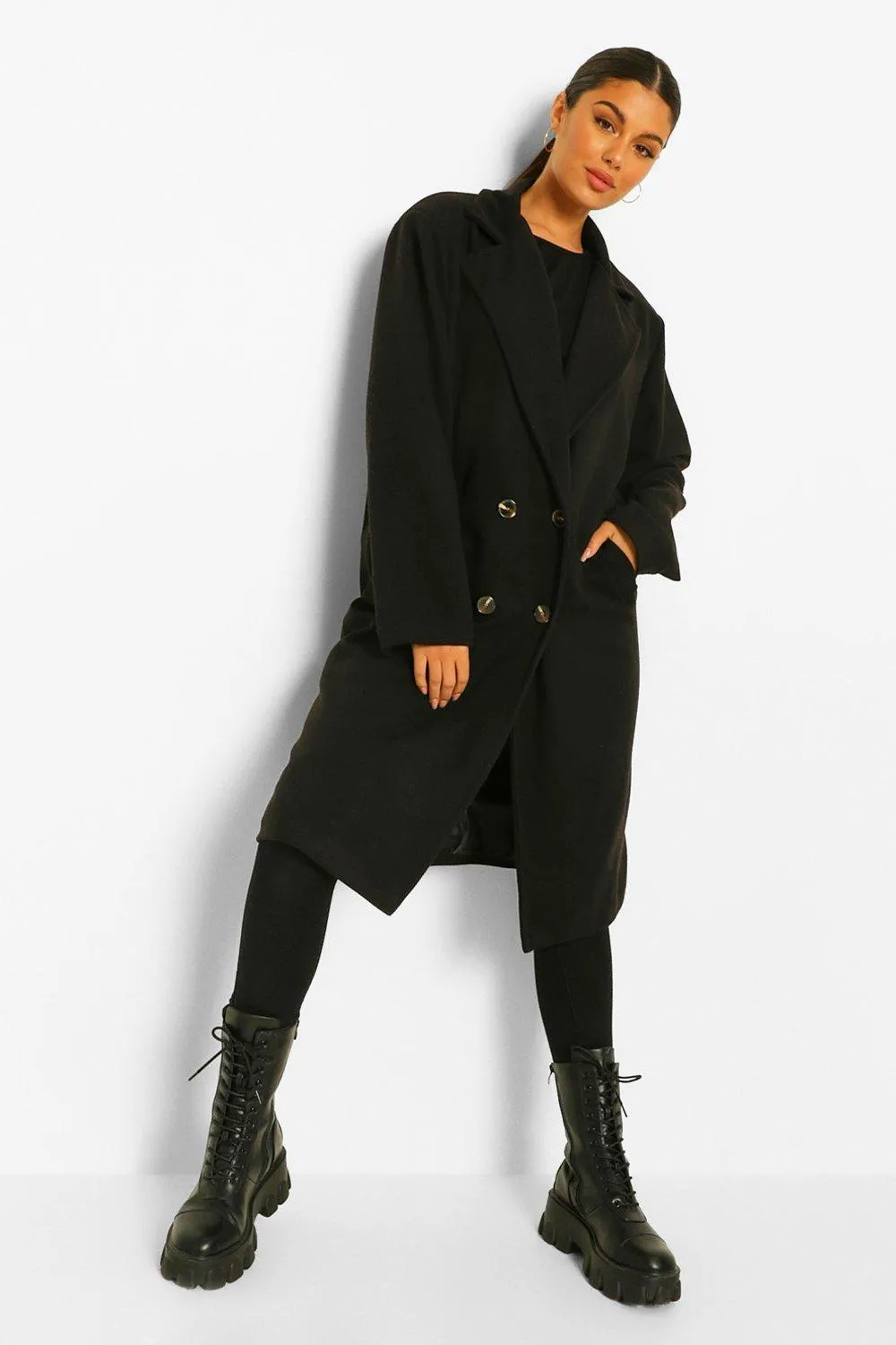 Oversized Boyfriend Wool Look Coat