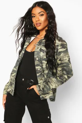 Oversized Camo Denim Jacket