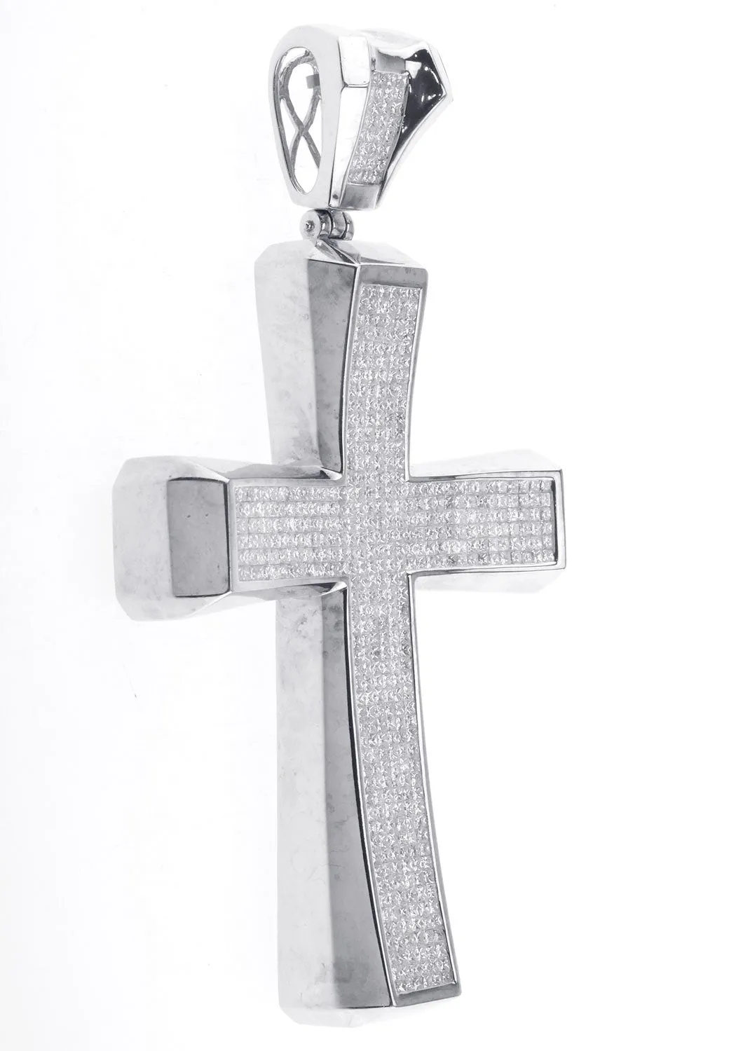 Oversized Princess-Cut Diamond Cross