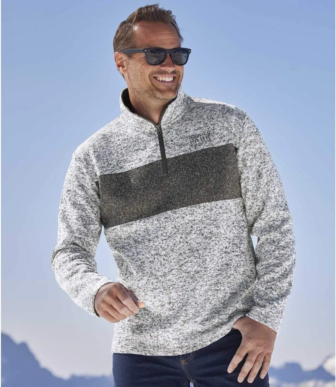 2-Pack Men's Brushed Fleece Jumpers in Gray Khaki: Shop Now.