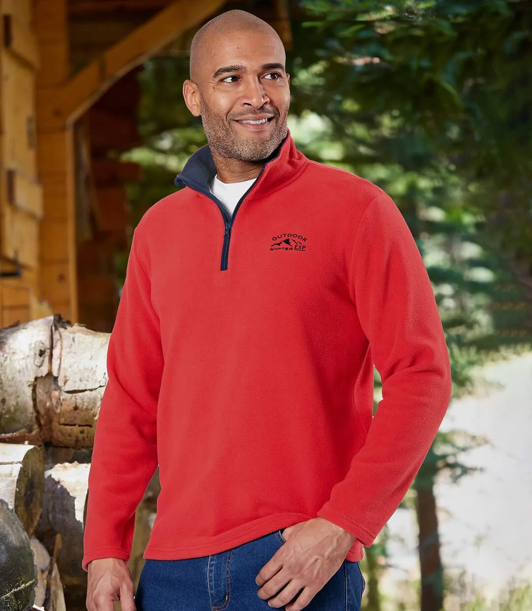 3-Pack Men's Microfleece Jumpers - Green Coral Blue