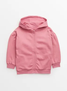 Pale Pink Zip-Up Hoodie Size 8 Girls Jumpers Cardigans - Tu clothing