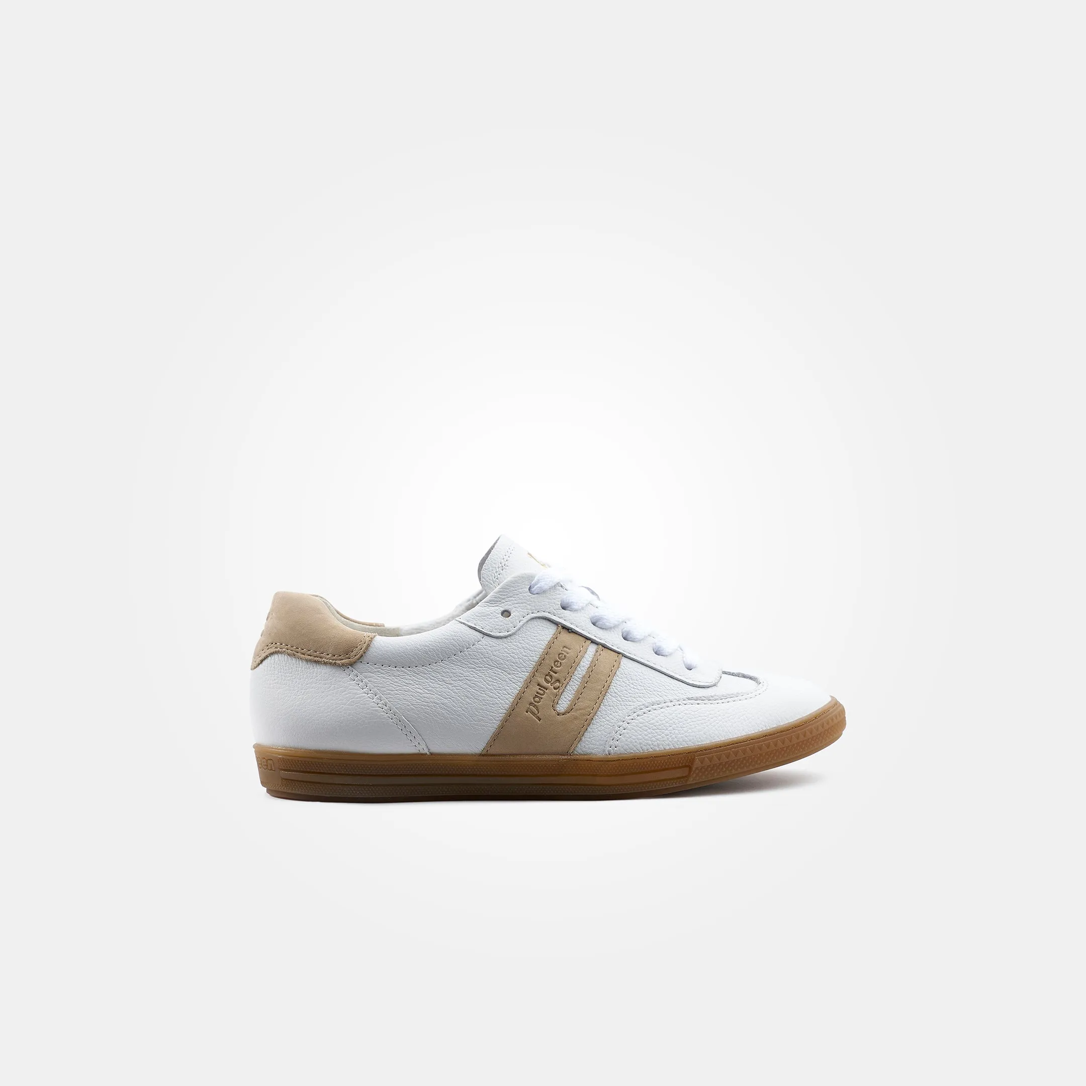 Paul Green Super Soft Flat Trainer - White/Beige