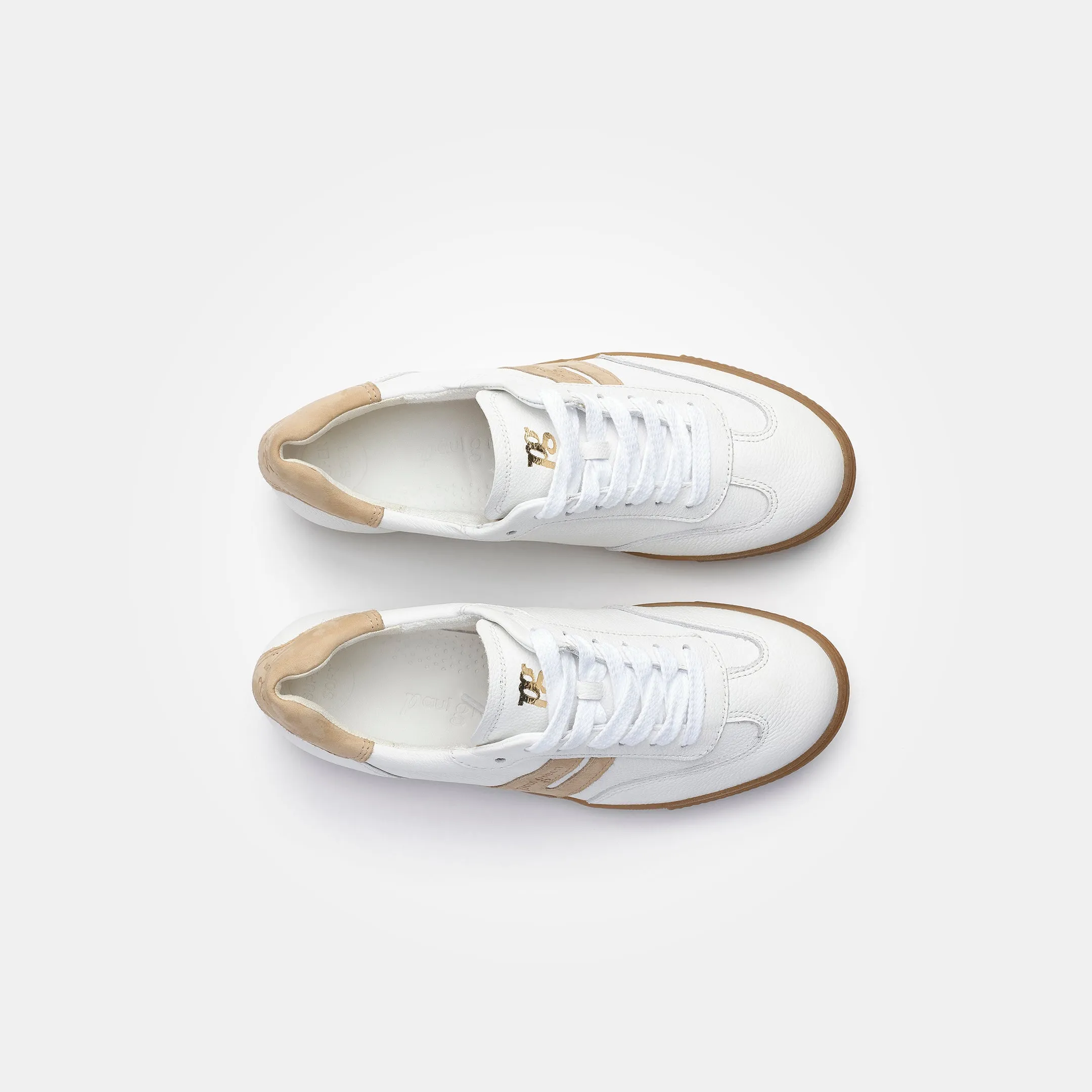 Paul Green Super Soft Flat Trainer - White/Beige