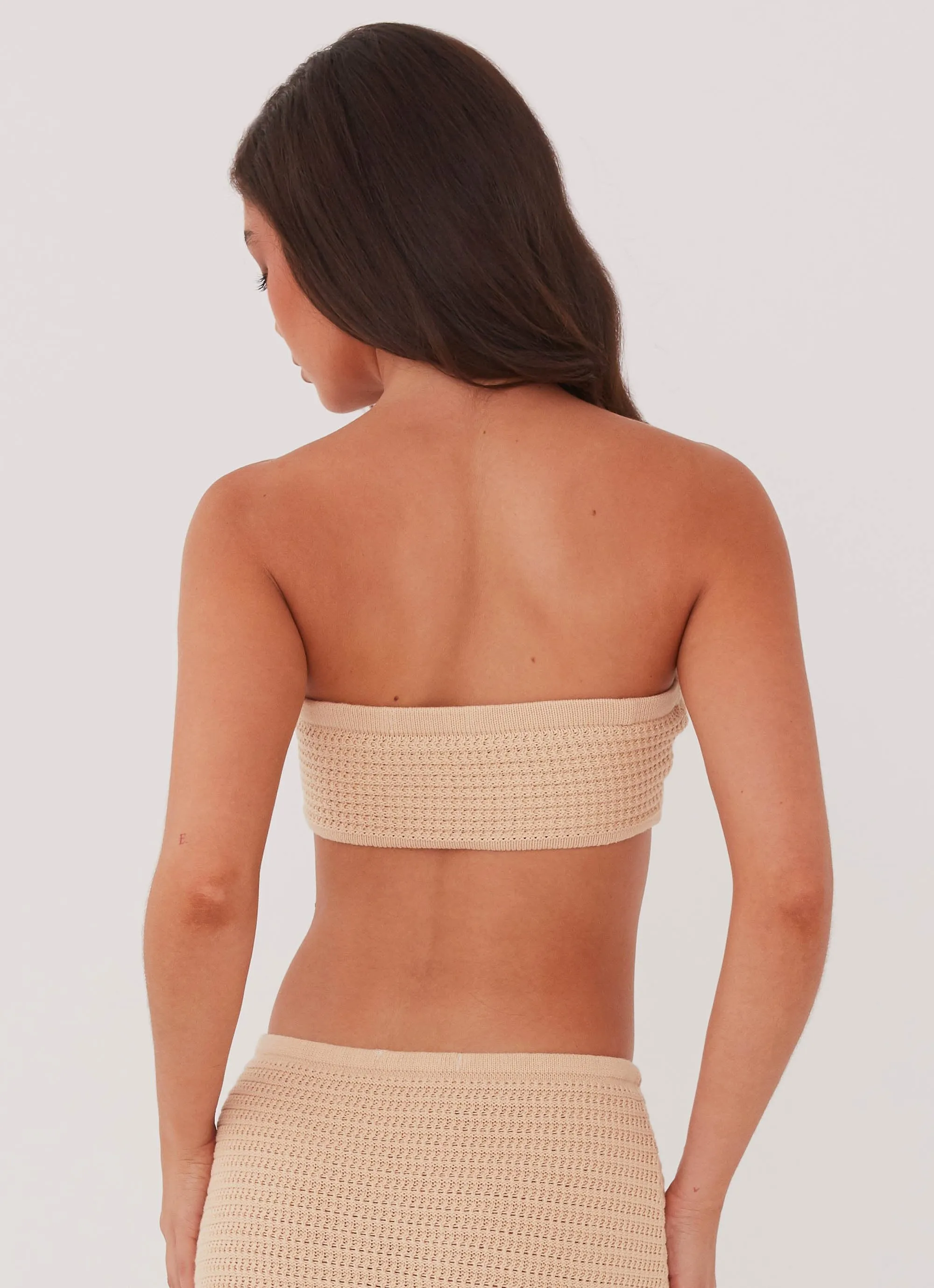 Peppermayo Beige Knit Bandeau Top - Emaline Design