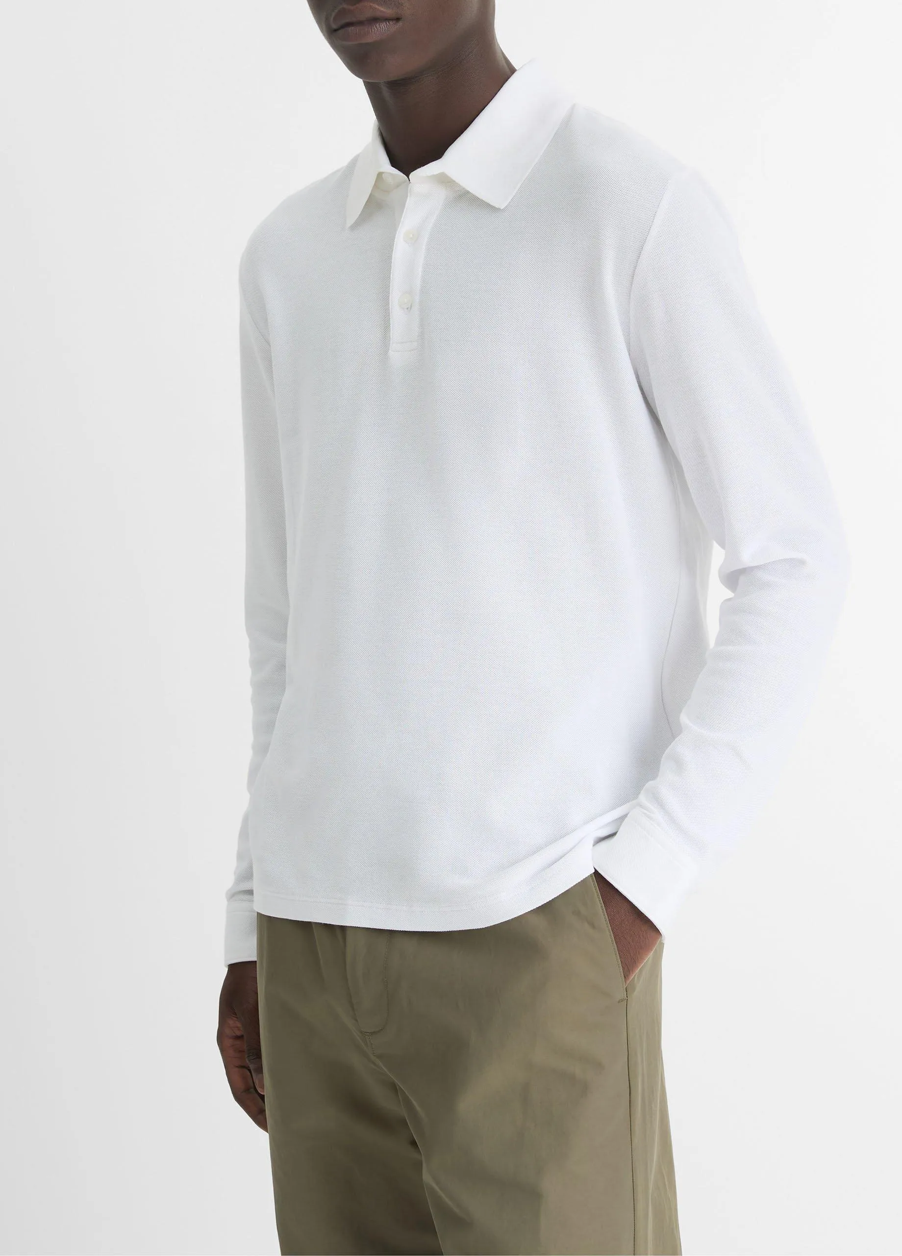 Pima Cotton Piqué Long-Sleeve Polo Shirt