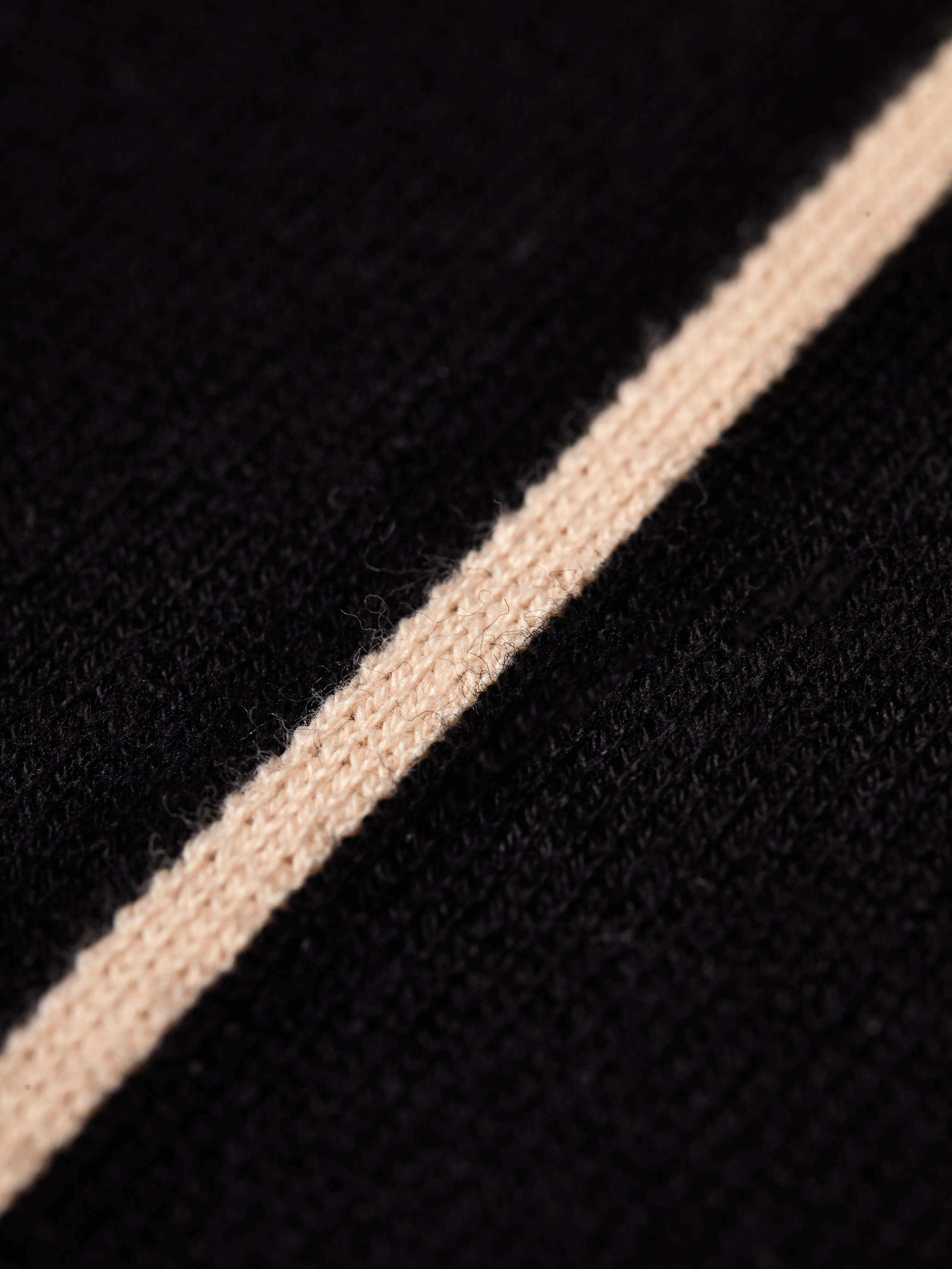 Pinstripe Polo - Black/Cream