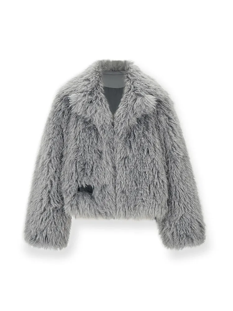 Plain Fluffily Warm Winter Fur-Jacket