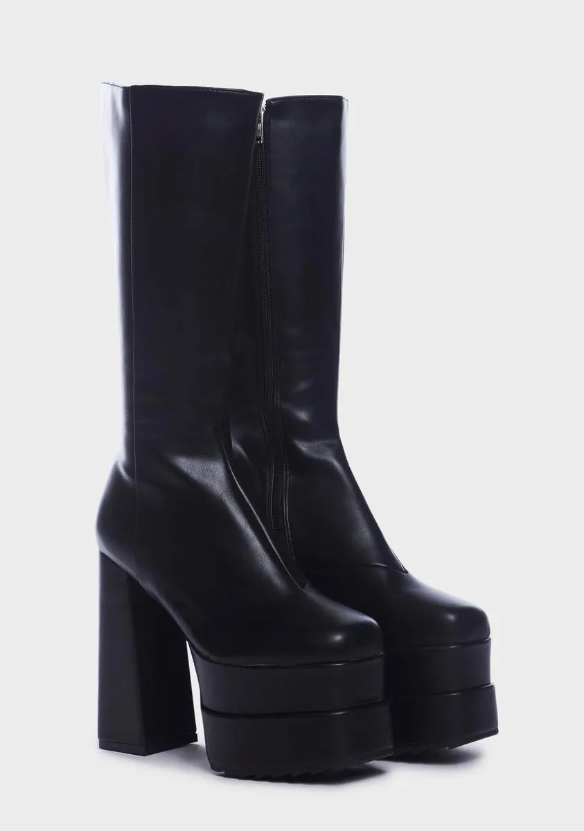 Platform Calf Boots