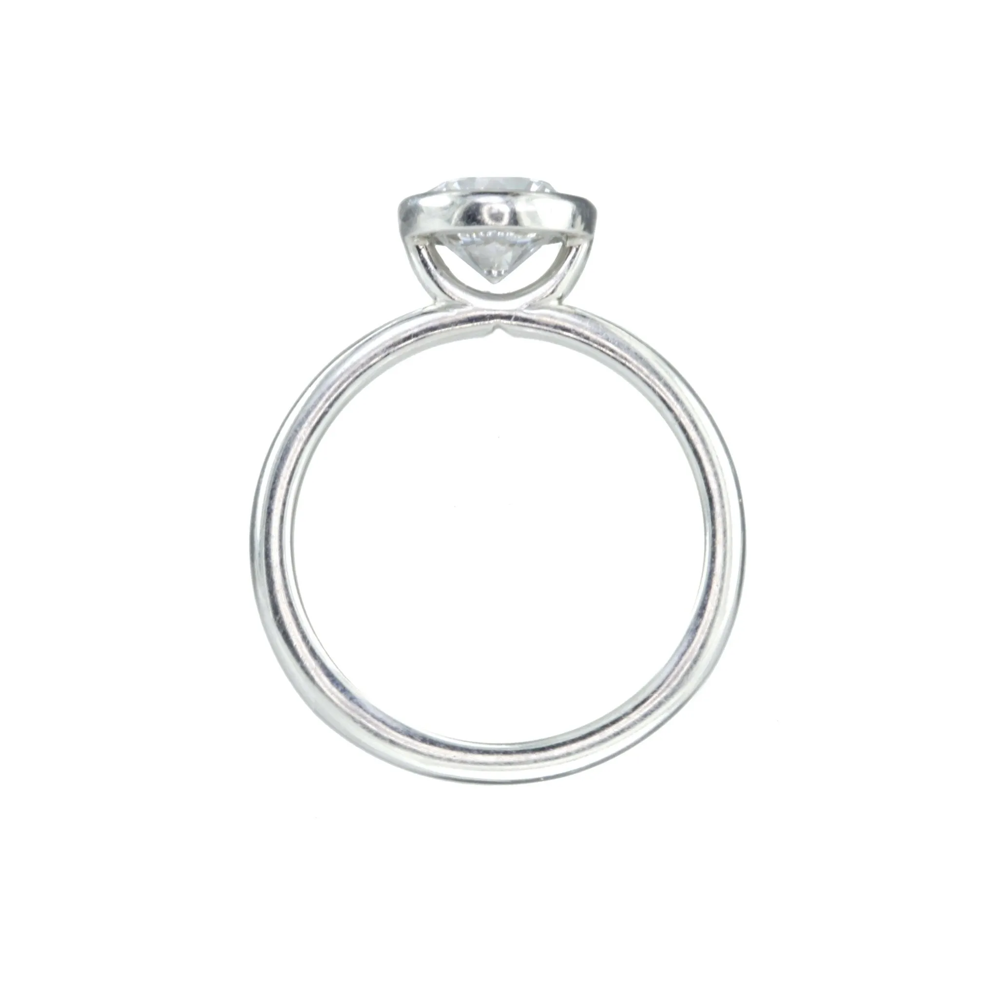 Platinum Mount with Bezel-Set Center Stone