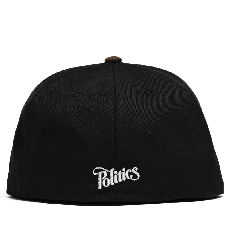 Politics x New Era 59FIFTY Fitted Hat - Black/Brown