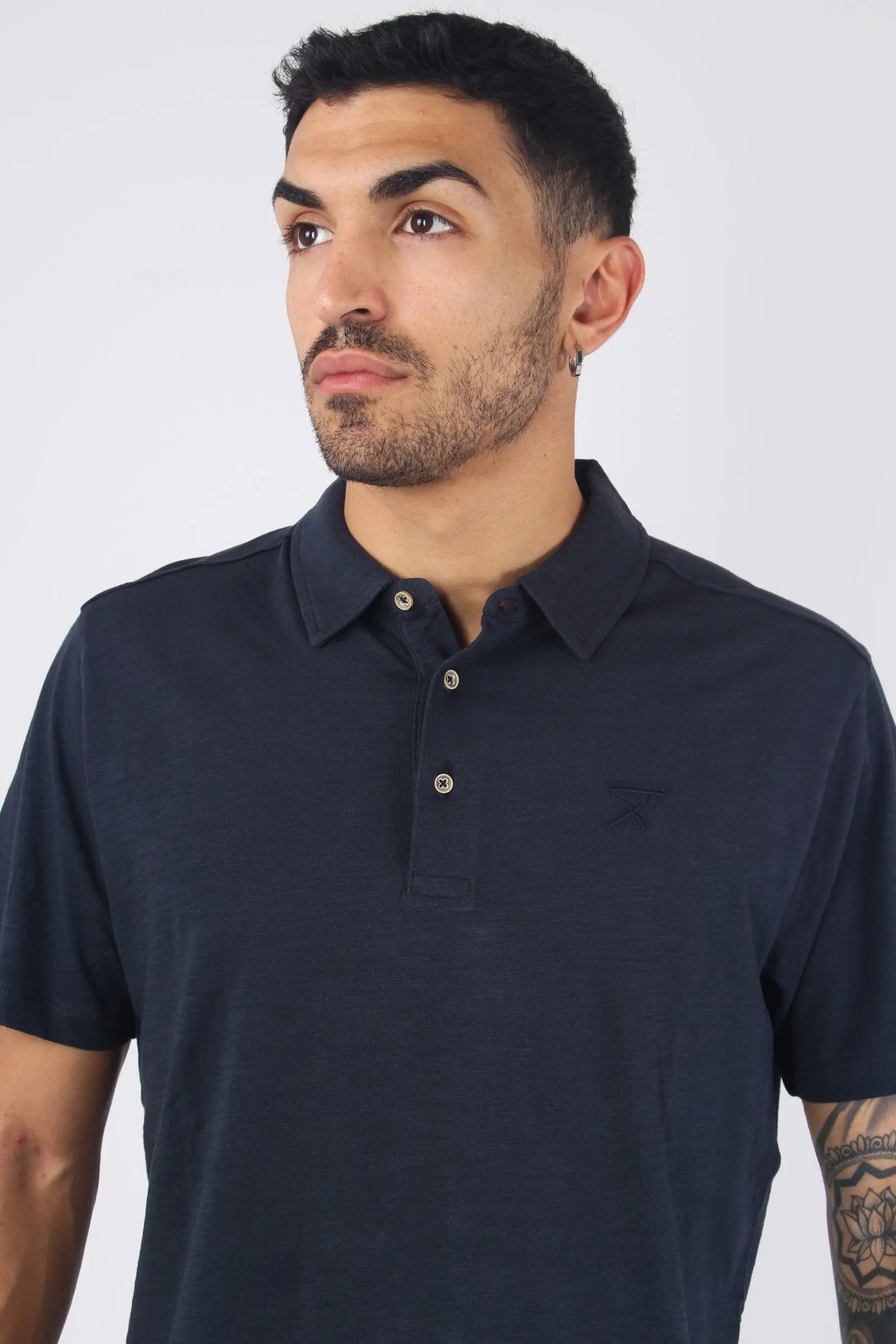 Navy Fiammata Polo Shirt