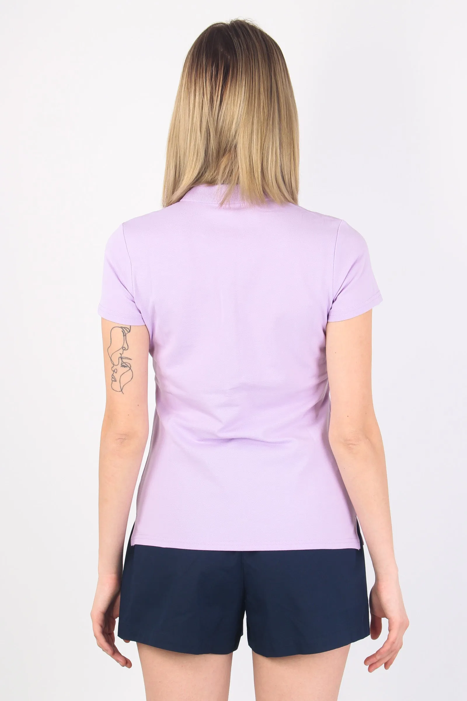 Lurex Logo Polo in Lilac Piquet