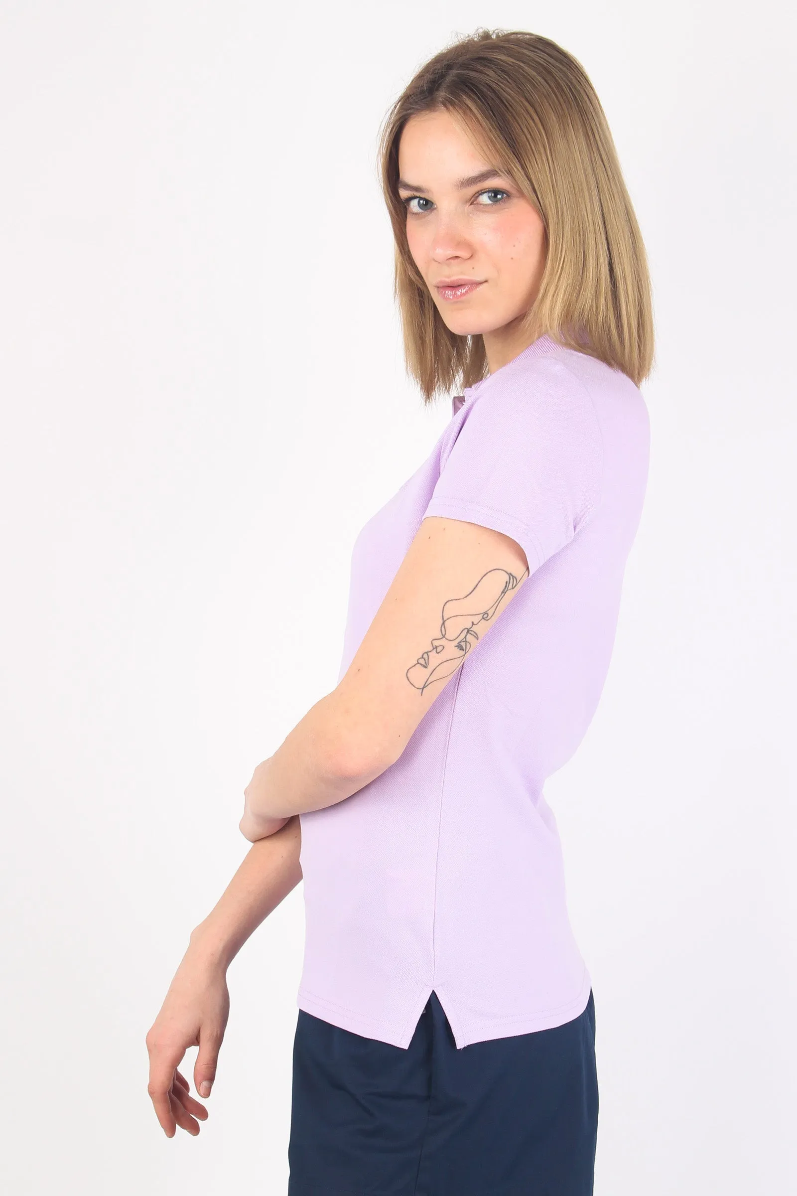 Lurex Logo Polo in Lilac Piquet