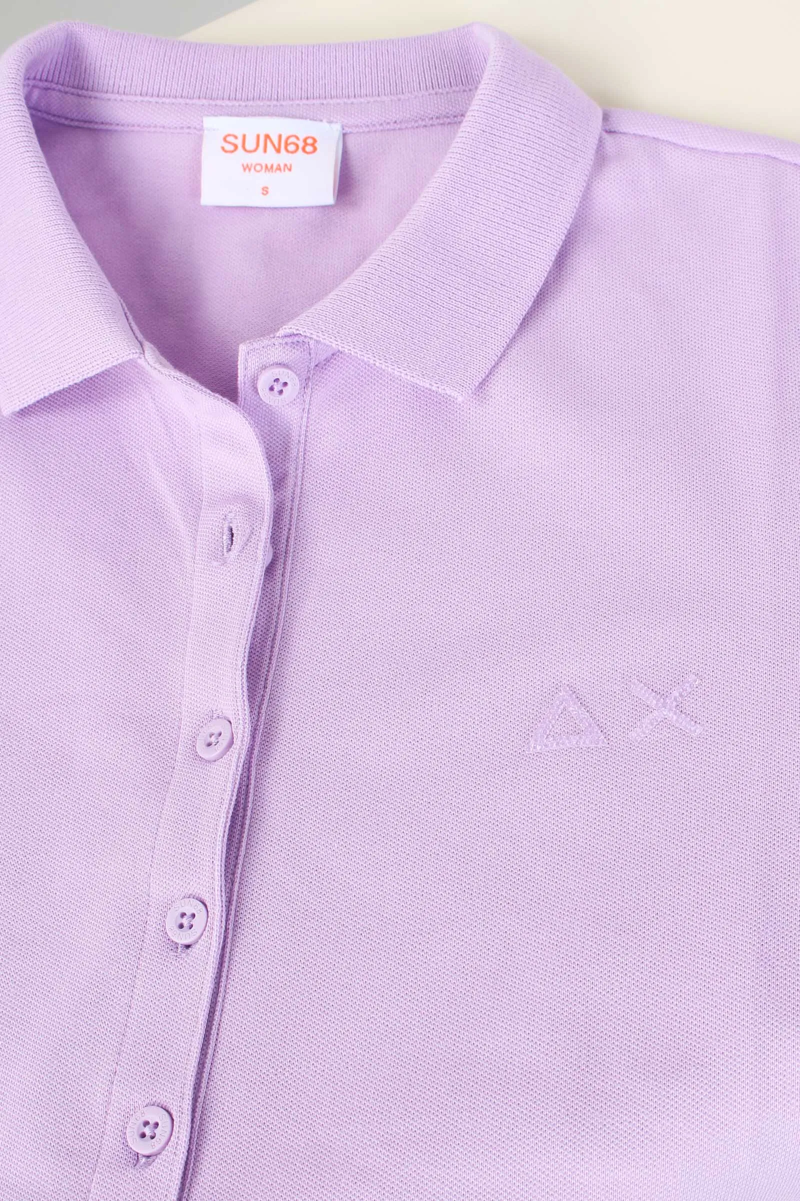 Lurex Logo Polo in Lilac Piquet