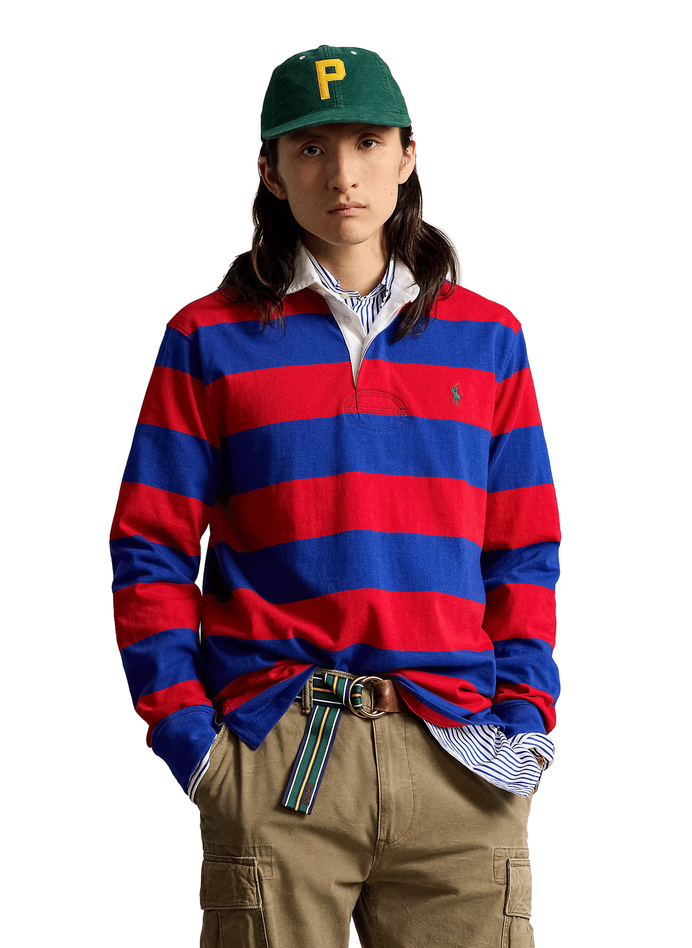 Polo ralph lauren  Long-sleeved striped cotton polo shirt - Red