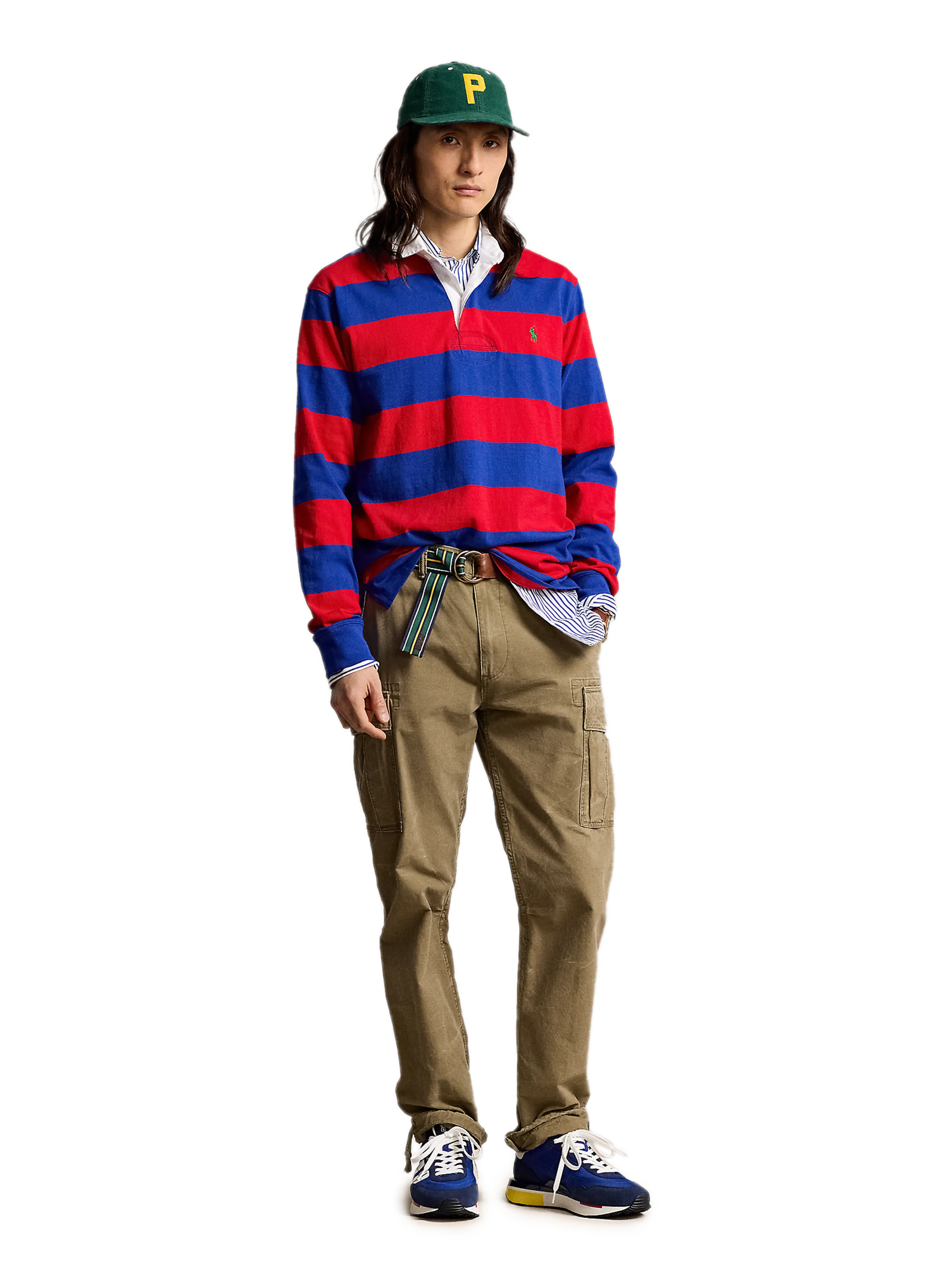 Polo ralph lauren  Long-sleeved striped cotton polo shirt - Red