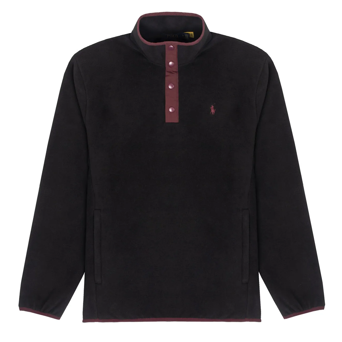 Polo Ralph Lauren Mockneck Pullover Fleece Polo Black / Rich Ruby