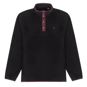 Polo Ralph Lauren Mockneck Pullover Fleece Polo Black / Rich Ruby