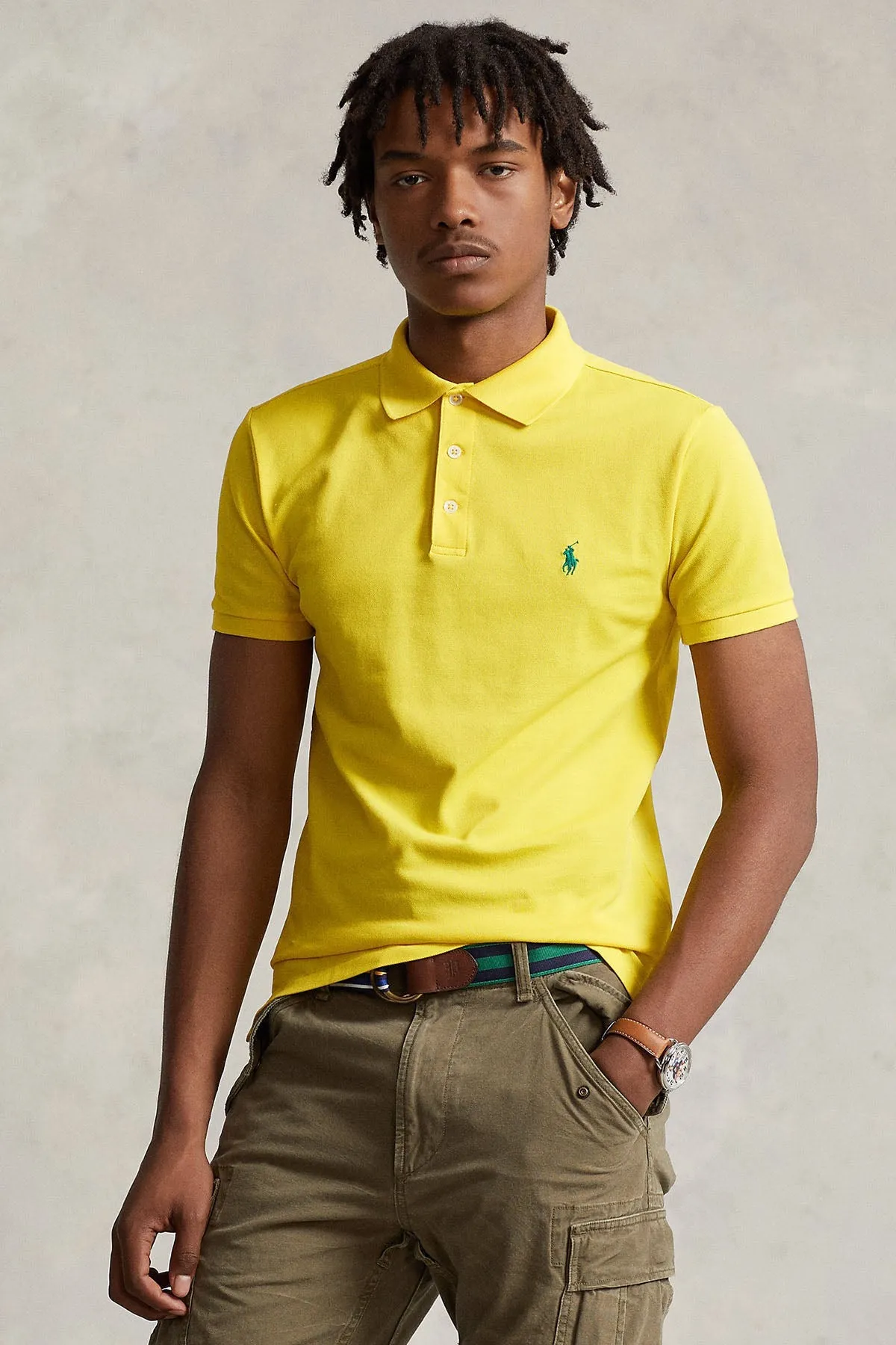 Polo Ralph Lauren Slim Fit Stretch Mesh Polo Yaka T-shirt