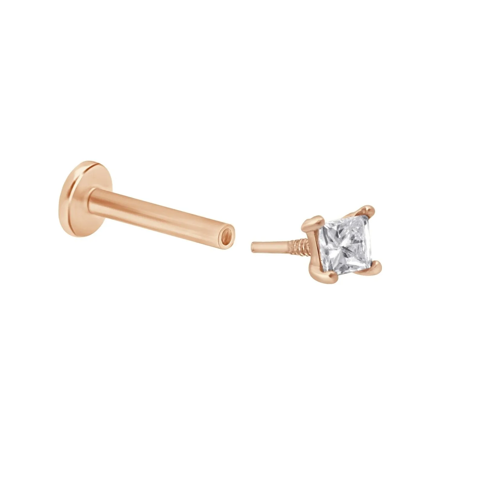 Princess Cut Diamond Stud