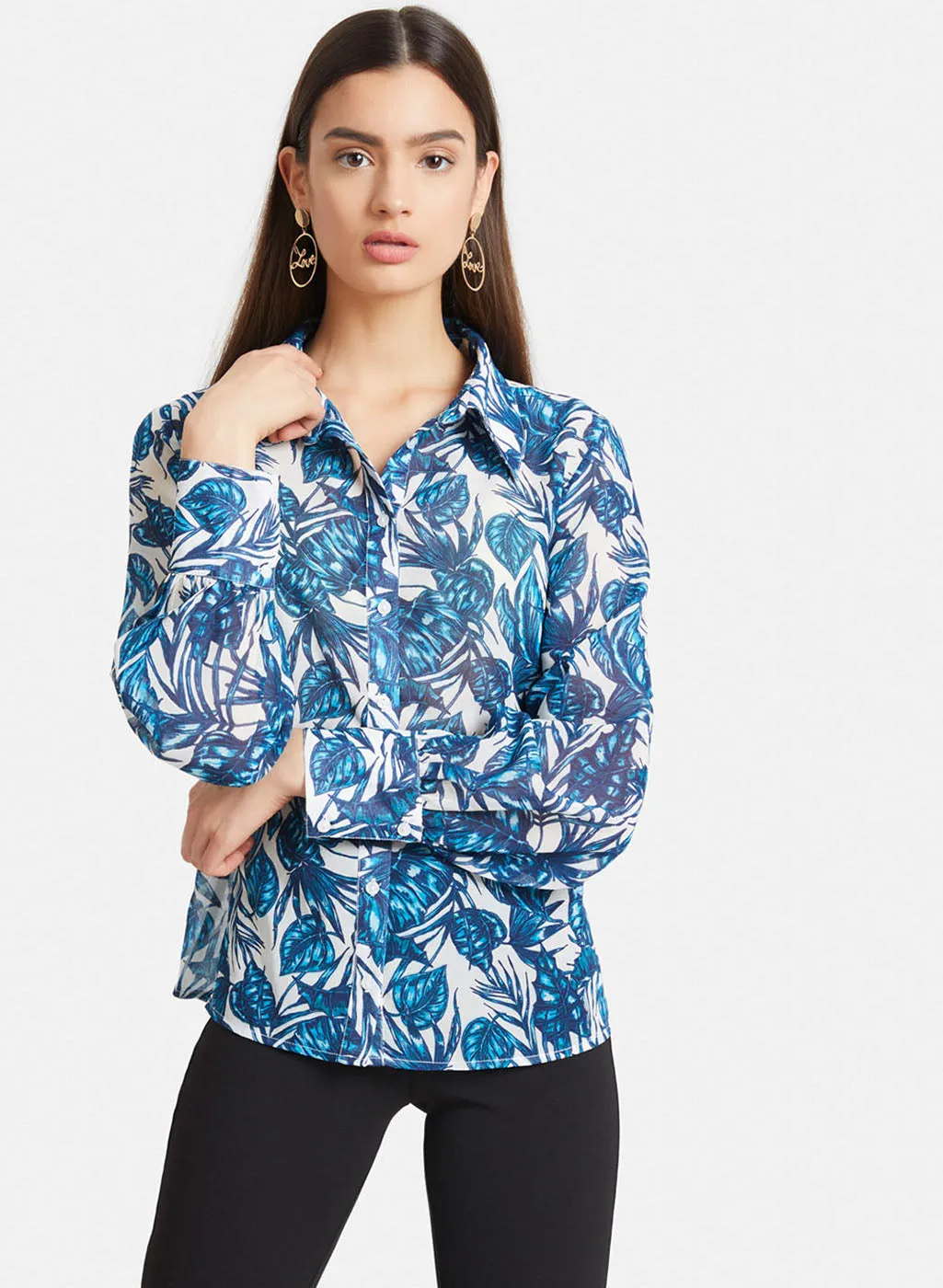 Sheer Blouse With Print