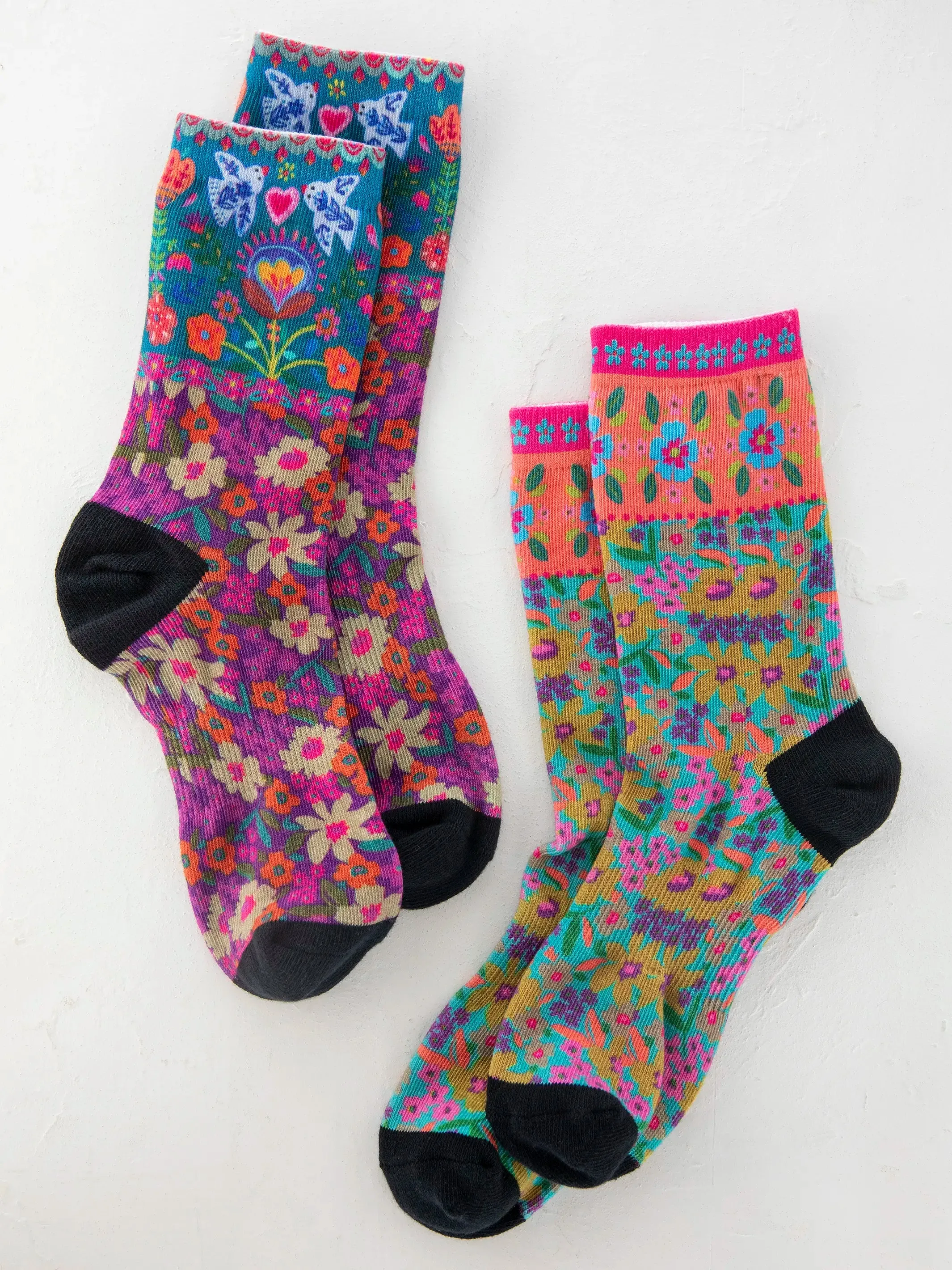 Weekend Sock Set - Eggplant Birds - Pack of 2