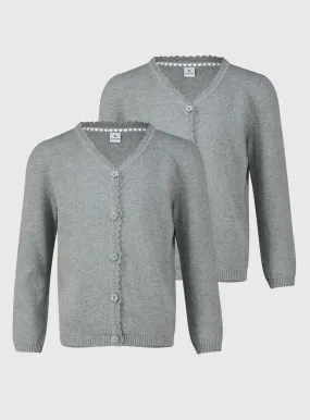 Purchase 2-Pack Grey Scalloped Cardigan for 12-Year-Olds | Tu Jumpers & Cardigans