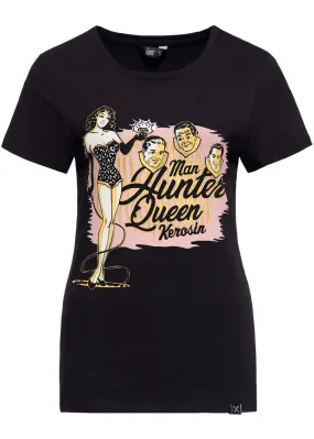 Queen Kerosin Man Hunter Girly Tee Black