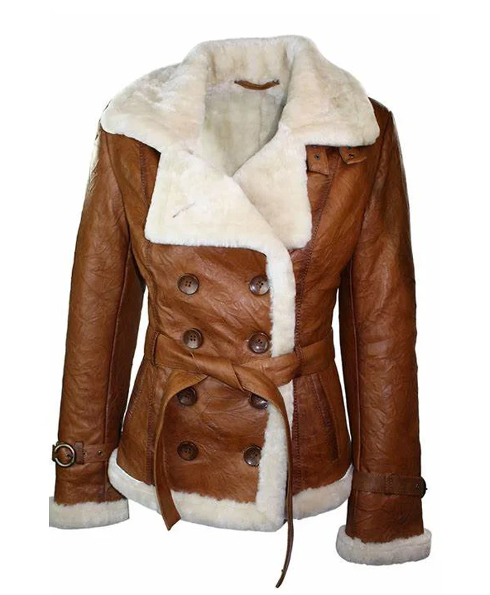 Aviator Double Breasted Leather Jacket