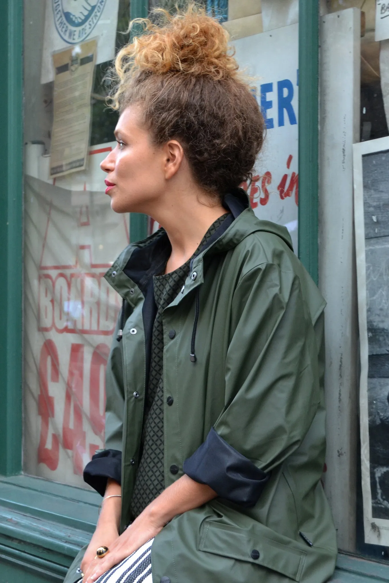 Stylish Green Raincoat